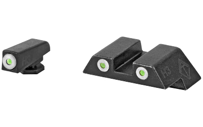 ATI ATINSGLOLF Tritium Night Sights  3-Dot Green with White Outline for ATI FXH-45 Moxie & Most Glocks Gen 1-5 Except MOS Models