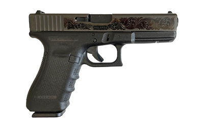 GLOCK 17 9MM GEN4 FIXED SIGHT BLACK DLC ENGRAVED SCROLLWORK