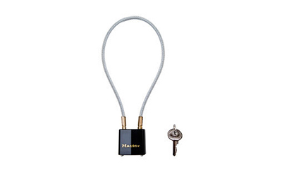 Master Lock 99DSPT Cable Lock  Open With Key Black & Gold Steel 14