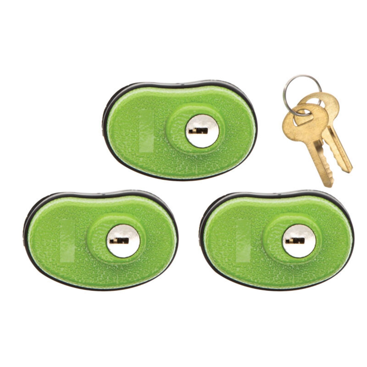 Lockdown 1118825 Trigger Lock  Open With Key Green 3 Per Pkg