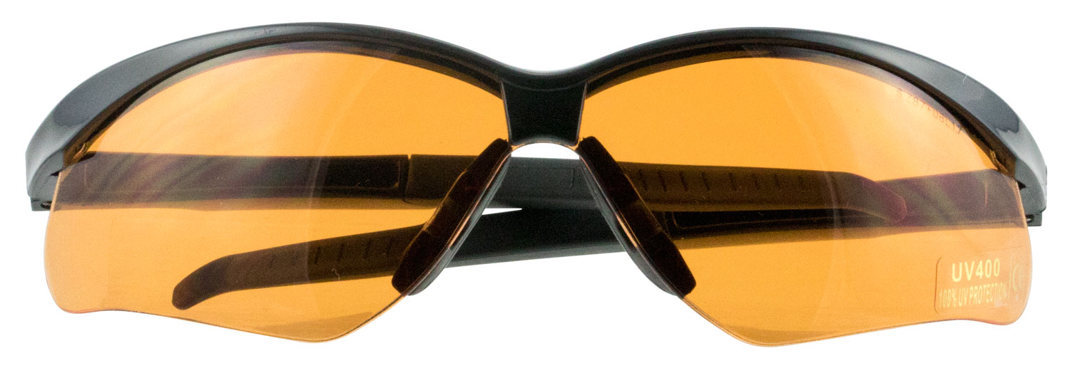 Walkers GWPSGLAMB Crosshair Shooting Glasses 99% UV Rated Polycarbonate Amber Lens with Black Half Frame for Adults