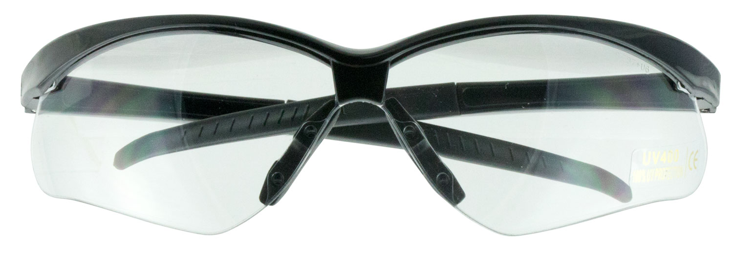 Walkers GWPSGLCLR Sport Glasses Crosshair Adult Clear Lens Polycarbonate Black Frame