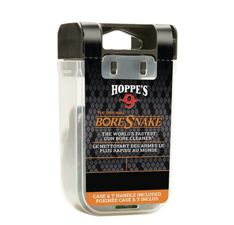 Hoppes 24001D BoreSnake Den with, Bronze Bristles, Brass Weight, Pull Handle Lid & Large 160X Tail Surface Area for 30 & 32 Cal Pistols