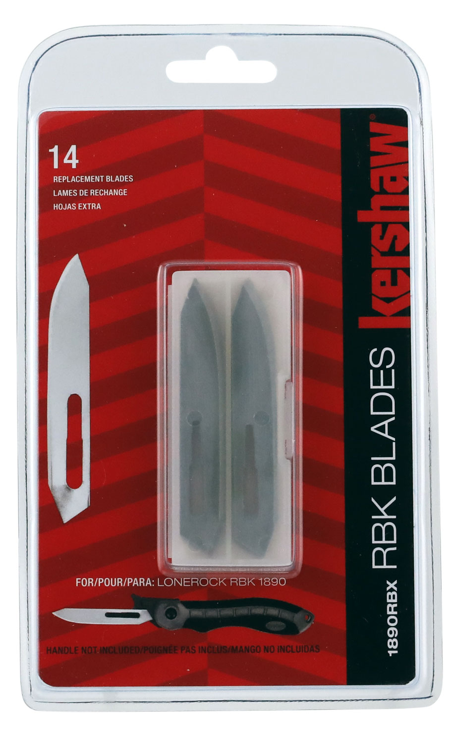 Kershaw 1890RBX Lonerock RBK Replacement Blades, 14 Pack, Clam