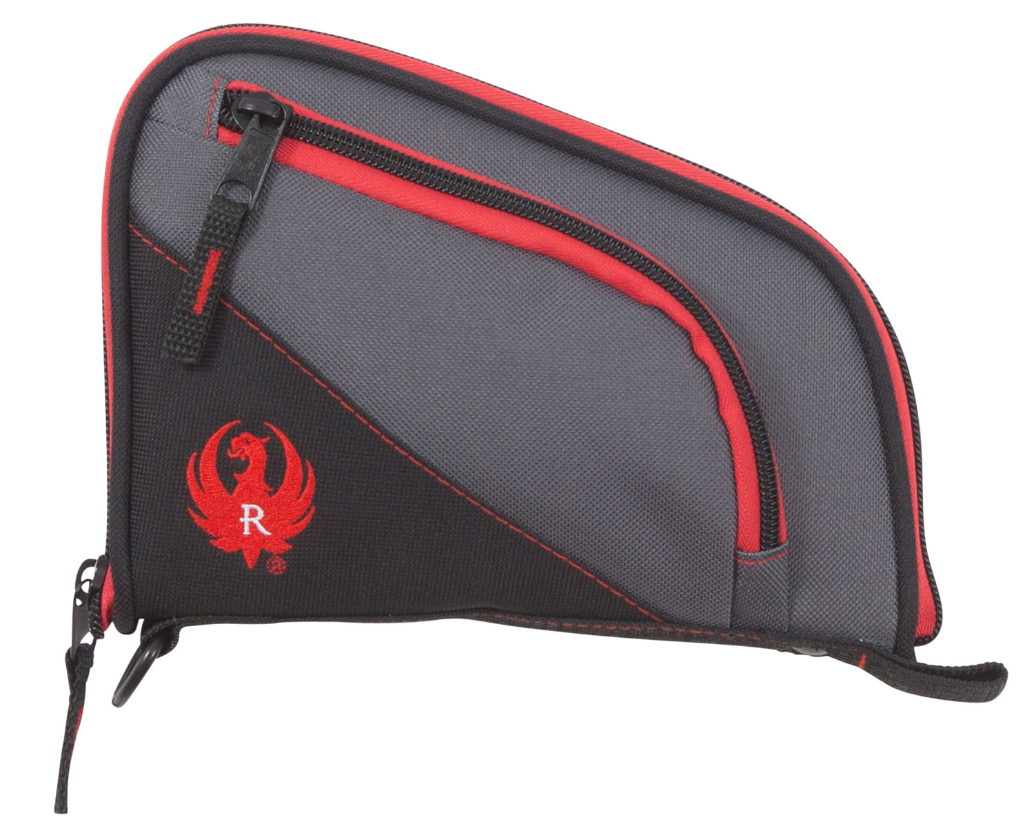 Ruger 27408 Tucson Handgun Case Black/Gray With Red Trim, Lockable Full Length Zipper 8