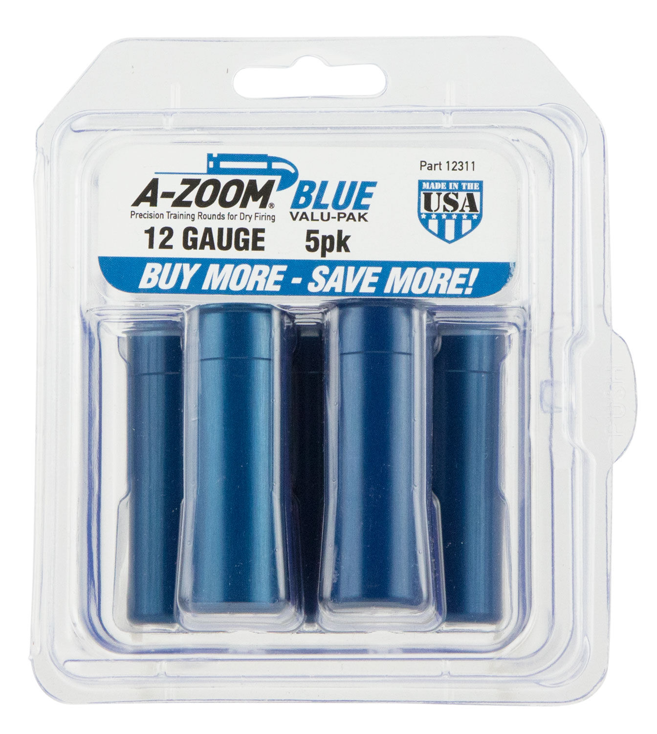 A-ZOOM METAL SNAP CAP BLUE 12GA 5-PACK