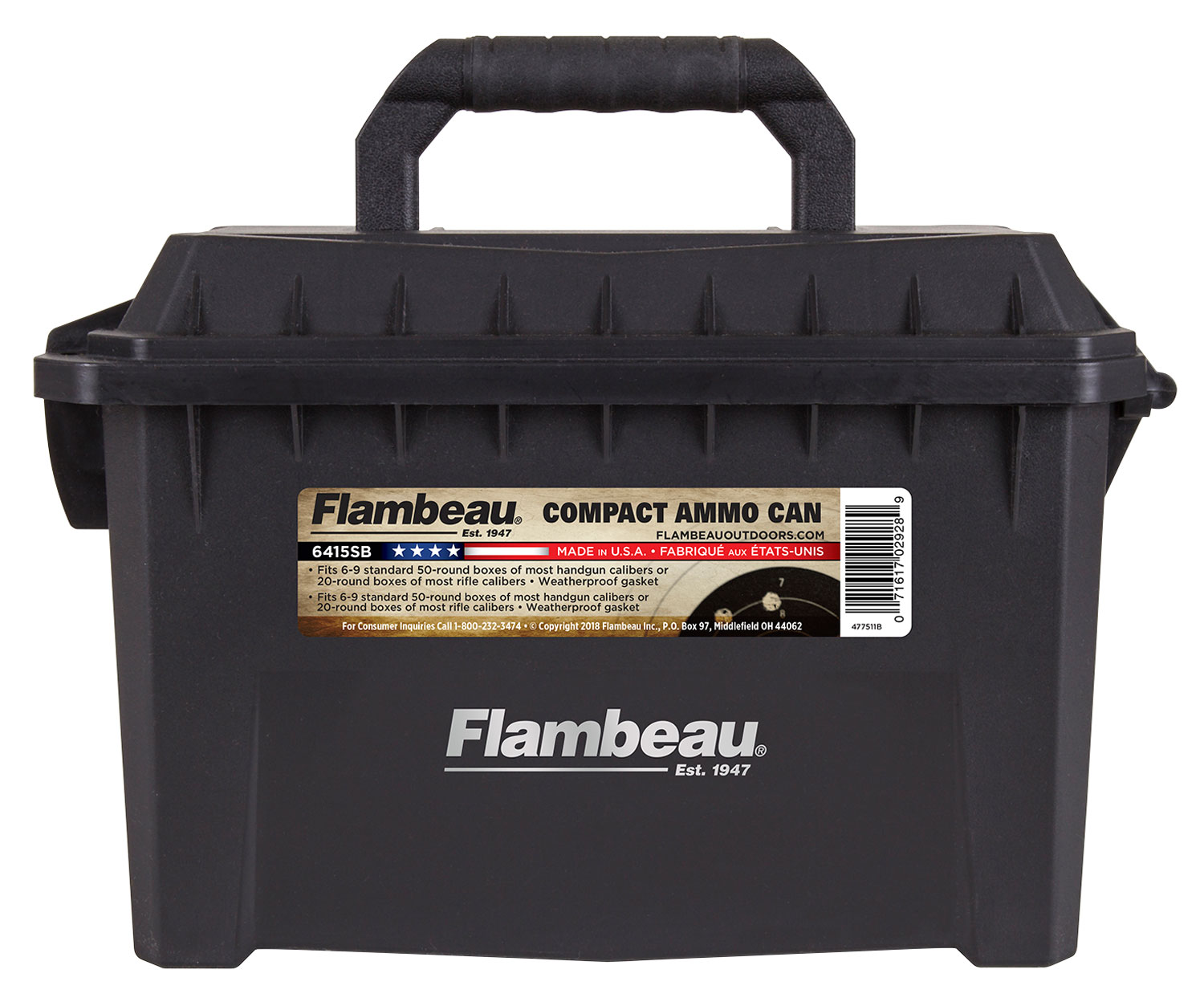 Flambeau 6415SB Compact Ammo Can 223 Rem,5.56 NATO 20-rd Boxes Black
