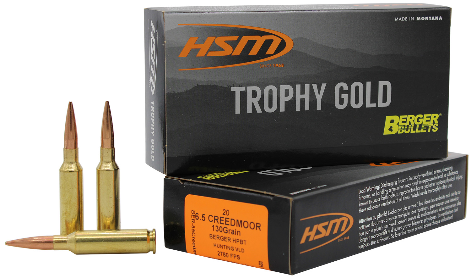 HSM AMMO TG 6.5 CREEDMOOR 130 GR. BERGER MATCH HUNT 20PK !