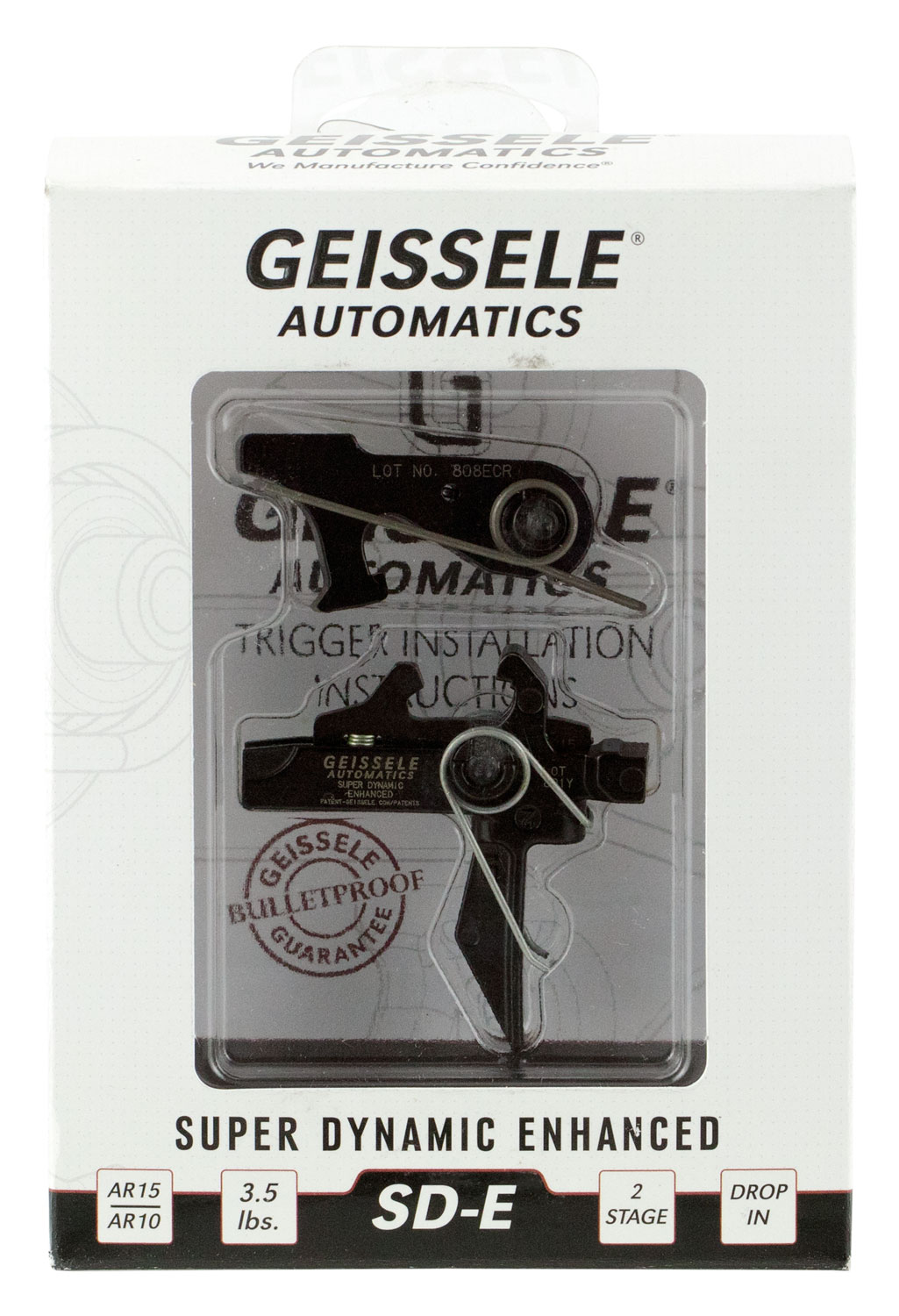 Geissele Automatics 05167 SD-E  Two-Stage Flat Trigger with 2.90-3.80 lbs Draw Weight & for AR-15/AR-10