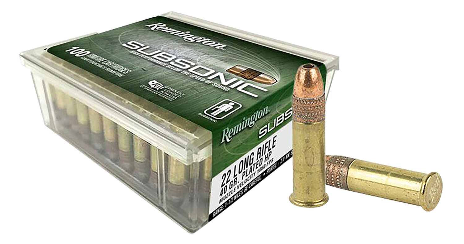 Remington Ammunition 21137 Subsonic Rimfire 22 LR 40 gr Hollow Point 100 Per Box 50 Cs