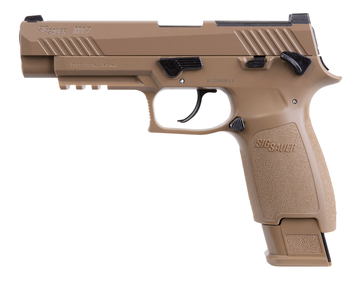 Sig Sauer Airguns AIRM17177 P320-M17 Air Pistol CO2 177 Pellet 20rd Coyote Frame Coyote Polymer Grip