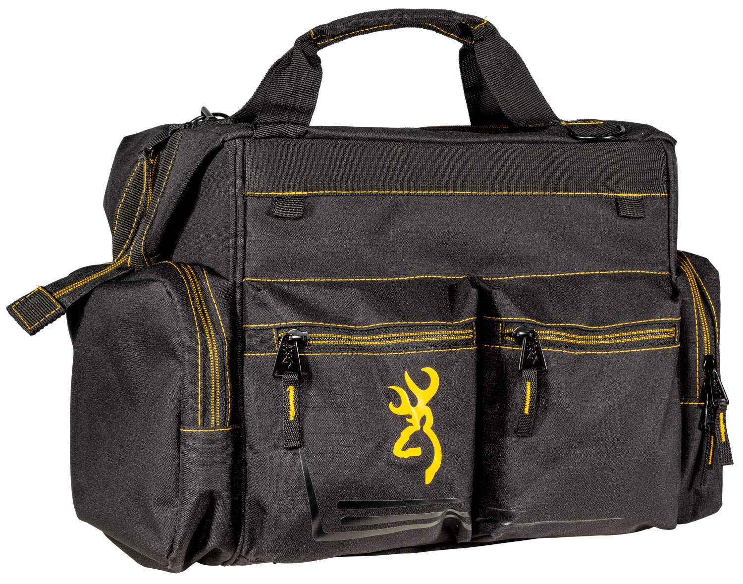 Browning 121095899 Black & Gold Shooters Bag Black w/Buck Mark Logo Ripstop Polyester