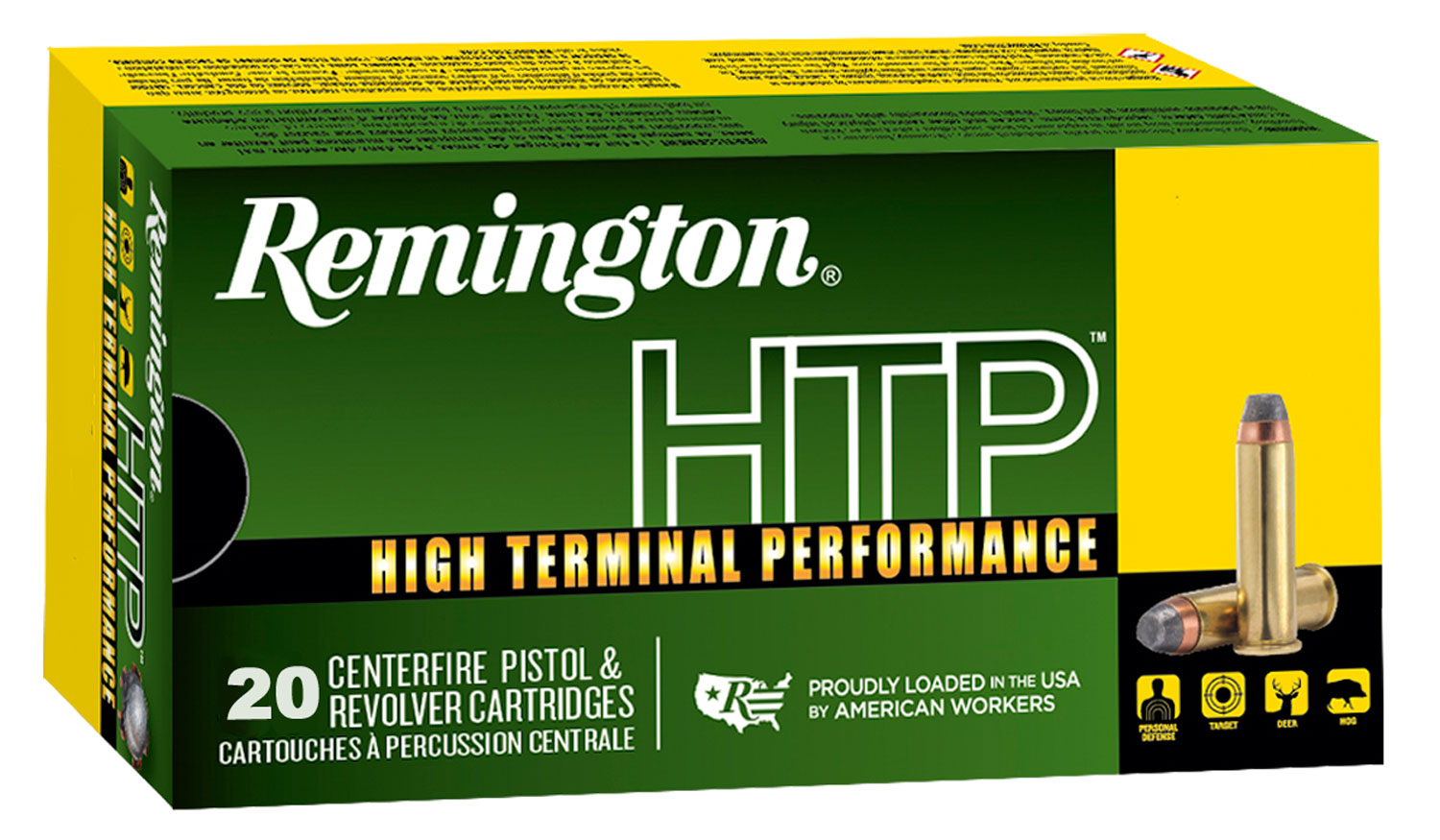Remington Ammunition 22308 HTP  40 S&W 180 gr Jacketed Hollow Point (JHP) 20 Bx/ 25 Cs