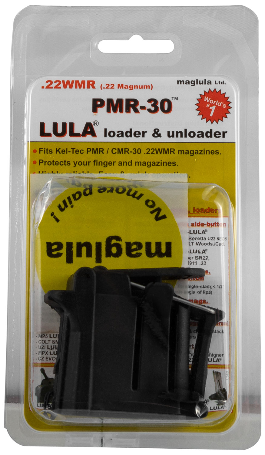 Maglula LU34B LULA Loader & Unloader Made of Polymer with Black Finish for 22 WMR Kel-Tec PMR30