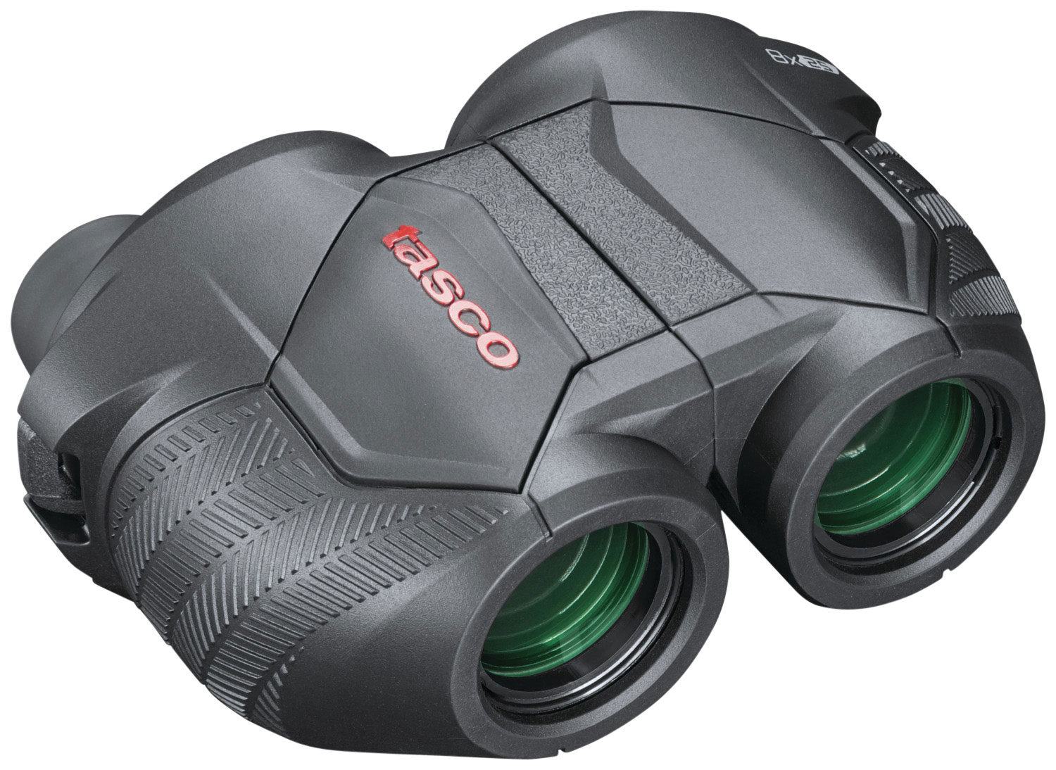 Tasco 100825 Focus-Free  8x25mm Porro Prism, Insta Focus Black Aluminum w/Rubber Armor