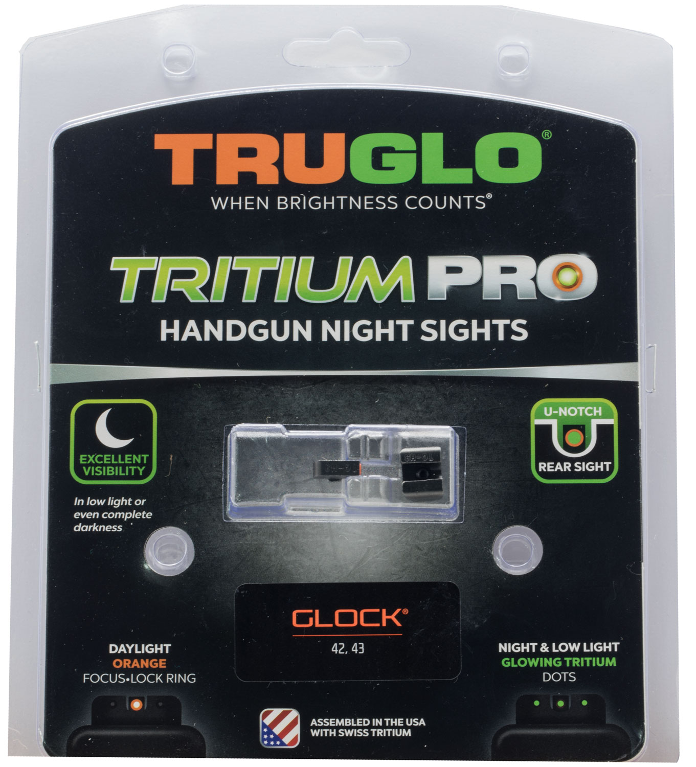 TRUGLO SIGHT SET S&W M&P TRITIUM PRO ORANGE W/U-NOTCH