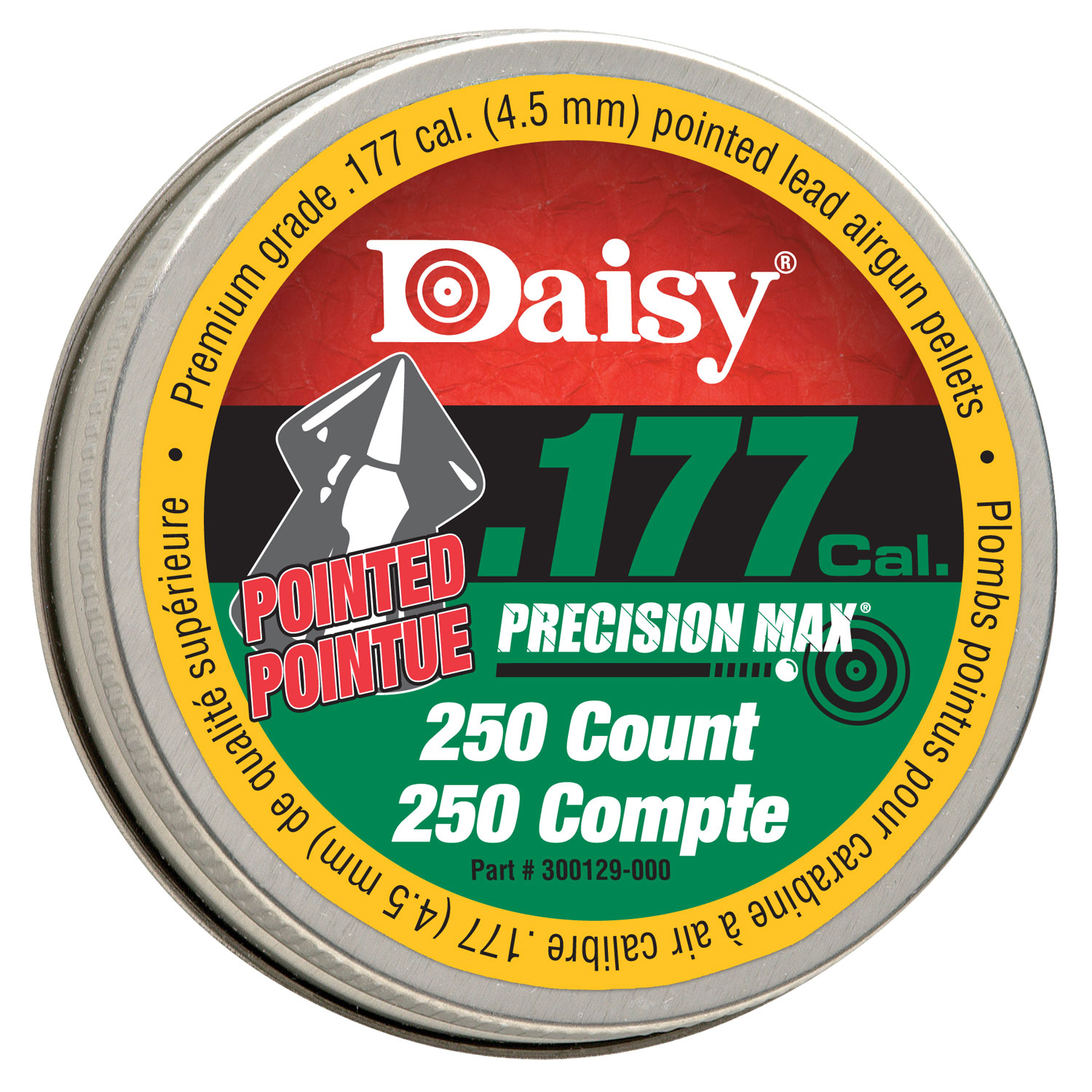 Daisy 987777406 PrecisionMax  177 Pellet Lead Pointed Field Pellet 250 Per Tin