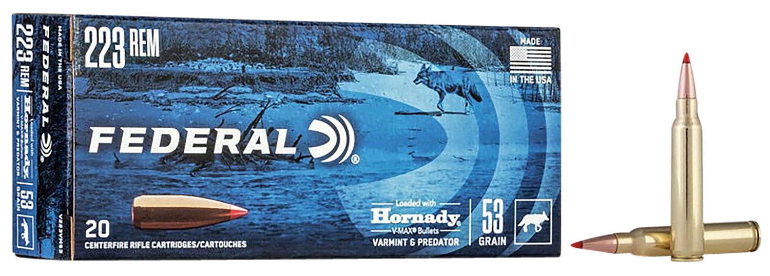 FEDERAL 223 REMINGTON 53GR V-MAX 20RD 10BX/CS