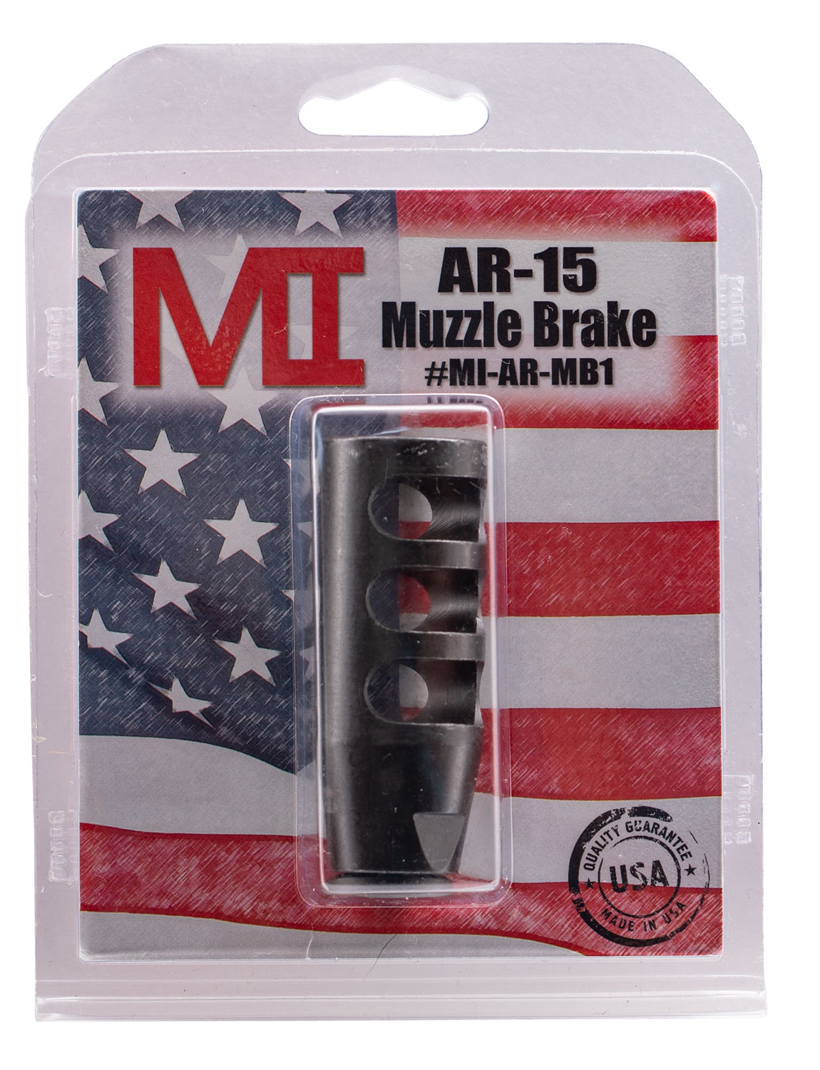 Midwest Industries MIARMB1 Muzzle Brake  Black Phosphate Steel with 1/2