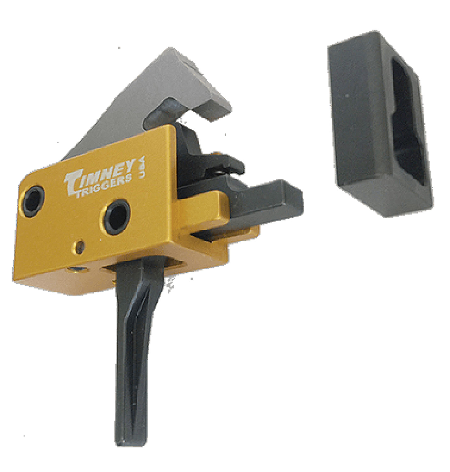 Timney Triggers 681ST PCC Trigger  Single-Stage Straight Trigger with 2.50-3 lbs Draw Weight & Black/Gold Finish for AR-Platform