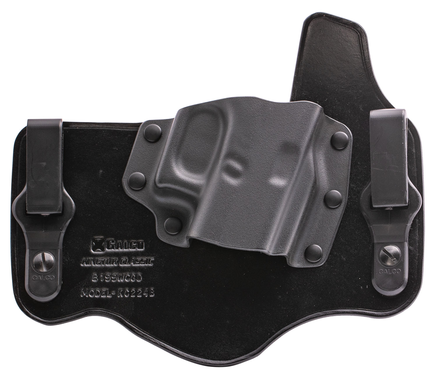 Galco KC224B KingTuk Classic Black Kydex Holster w/Leather Backing IWB fits Glock 17 Right Hand