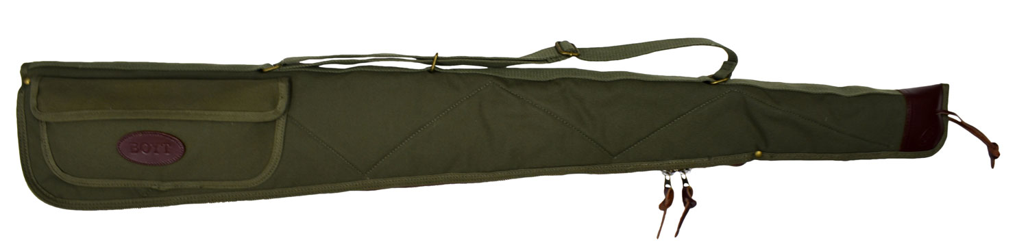 Boyt Harness OGC97PXL9 Alaskan Shotgun Case made of Waxed Canvas with OD Green Finish, Quilted Flannel Lining, Brass Hardware & Heavy-Duty Web Sling & Spine 52