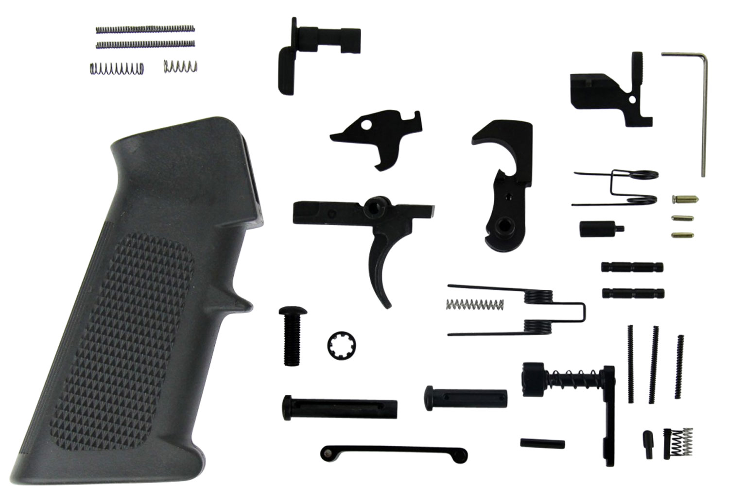 TacFire LPK01USA AR-15 Parts Kit  AR-Platform Black A2 Grip Black