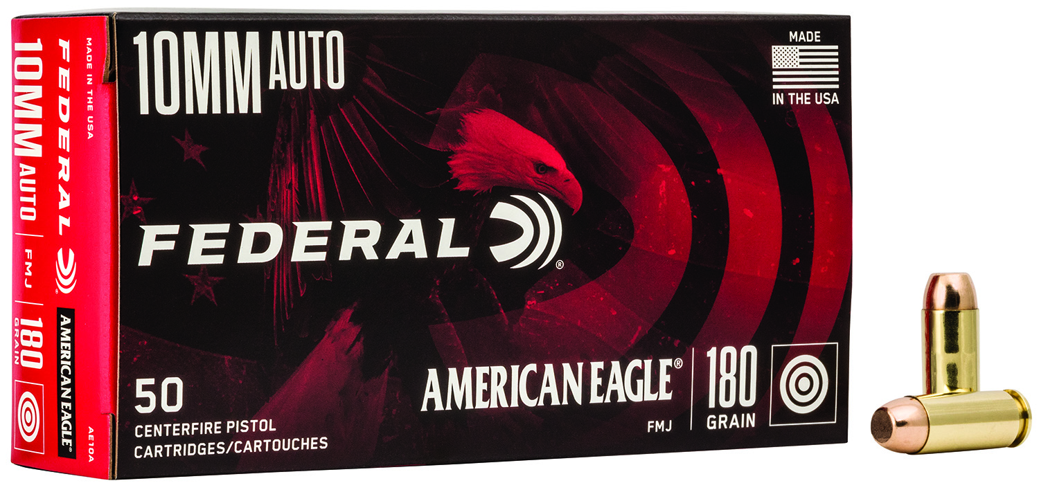 Federal AE10A American Eagle Handgun 10mm Auto 180 gr Full Metal Jacket (FMJ) 50 Per Box/ 20 Cs