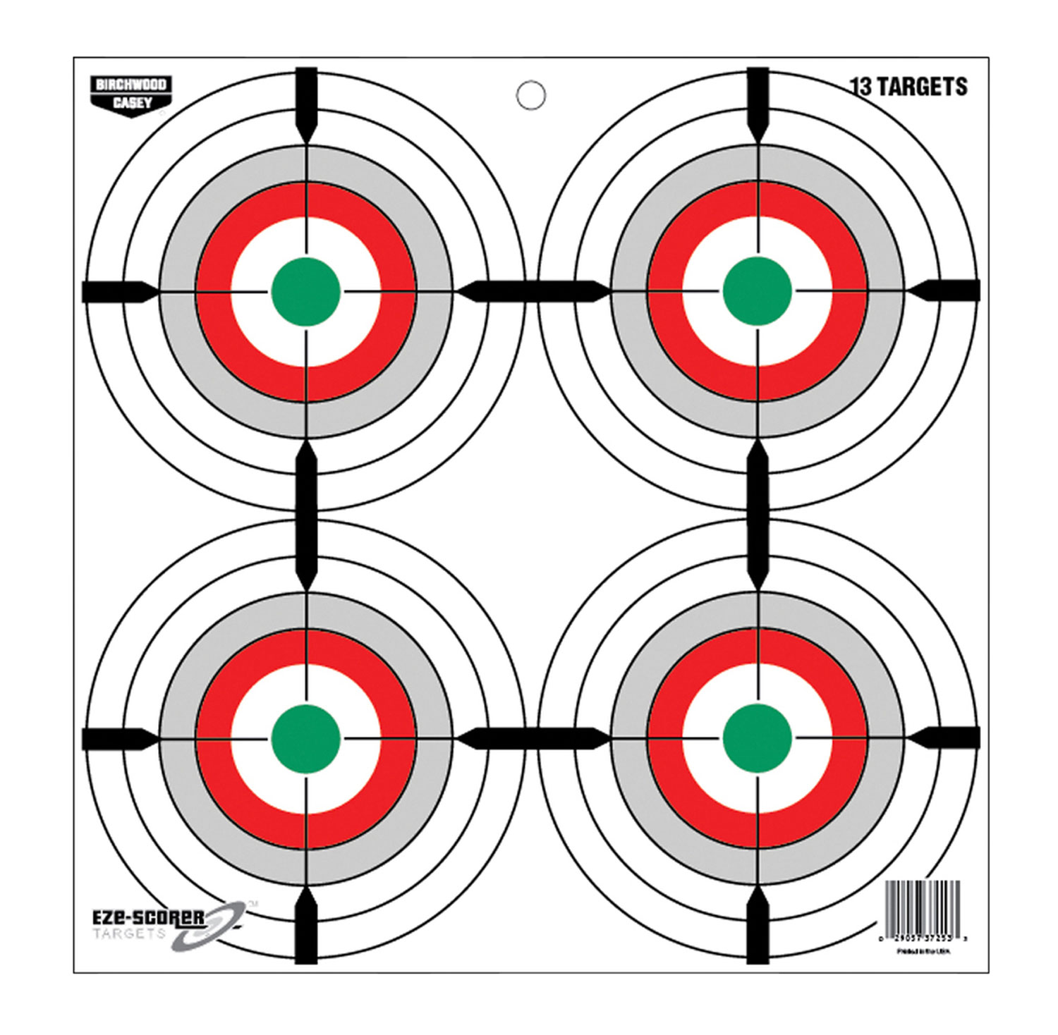Birchwood Casey 37253 EZE-Scorer Multiple Bulls-Eye Bullseye Paper Target 12