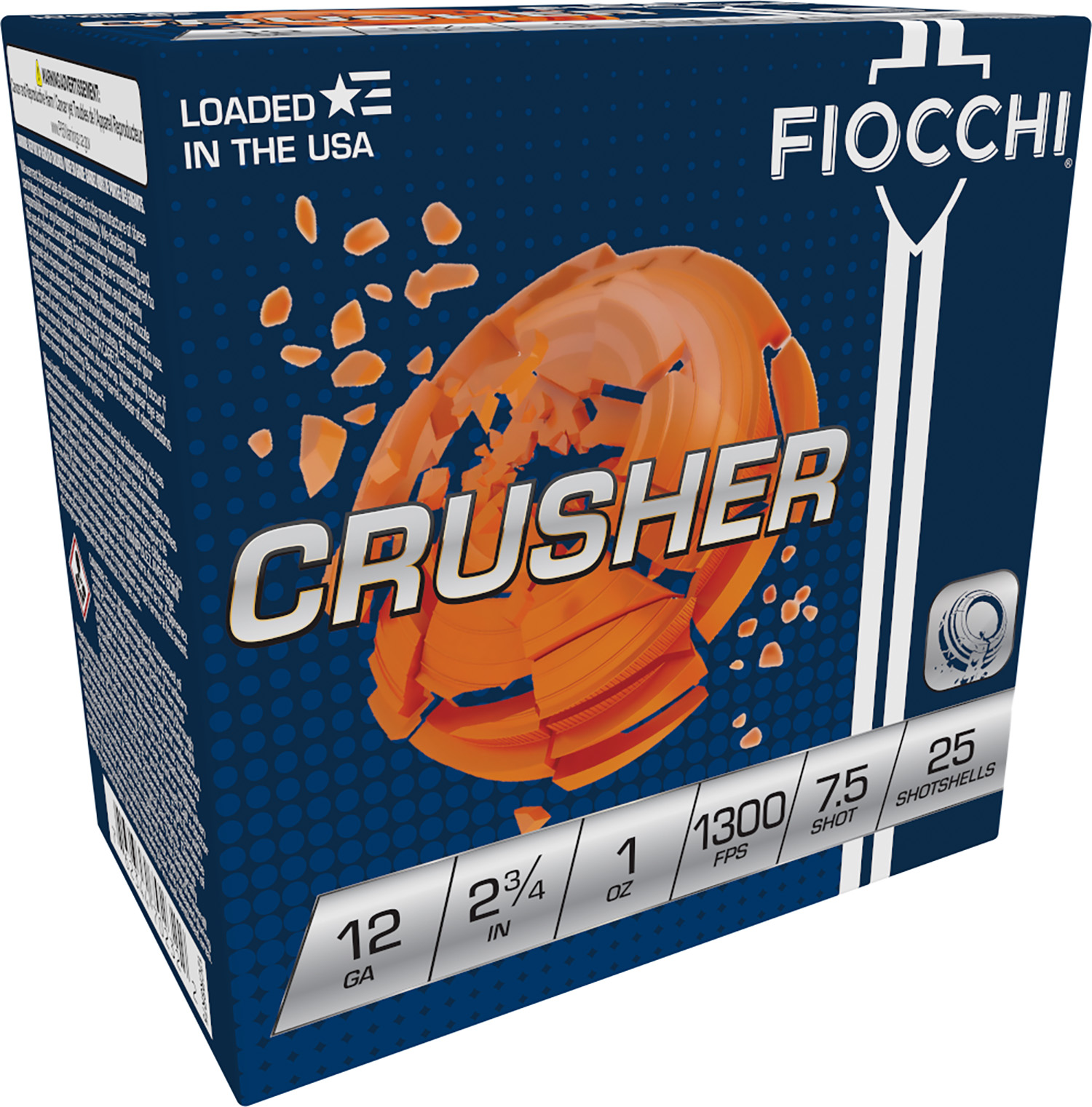 Fiocchi Exacta Crusher Shotshells 12ga 2-3/4 1oz 1300 fps #7.5 25/ct