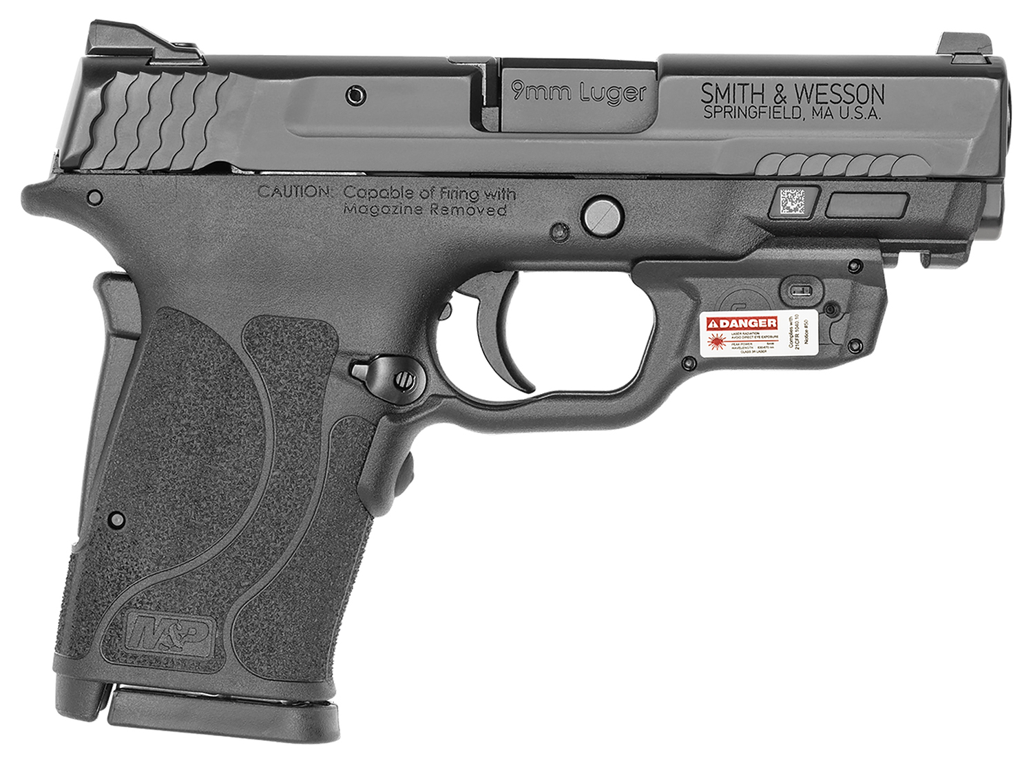 S&W SHIELD M2.0 M&P 9MM EZ BLACK NO SAFETY RED LASER