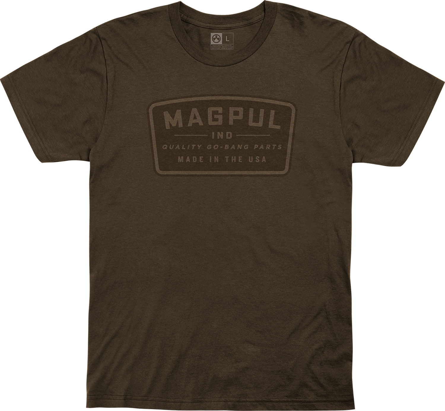Magpul MAG1111-200-S Go Bang Parts  Brown Cotton Short Sleeve Small