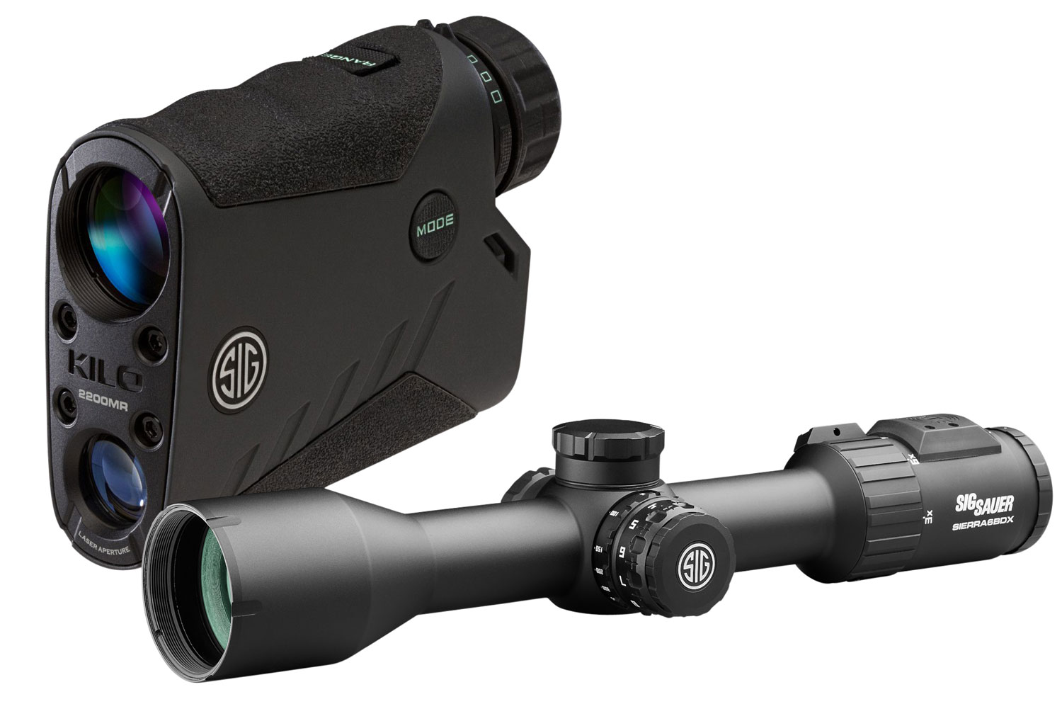 Sig Sauer Electro-Optics SOK22BDX6 BDX Combo Kit Range Finder/Rifle Scope Black 5x20mm/3-18x44mm 2000 yds Max Distance OLED Display