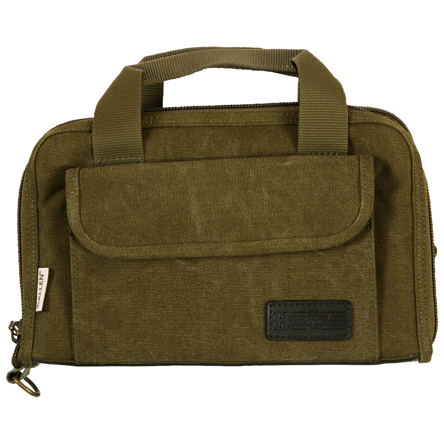 Heritage Cases 8245 Select Attache made of Canvas with Olive Finish, Lockable Zippers, Mag Slots & Pleated Front Flap for 2 Handguns 12