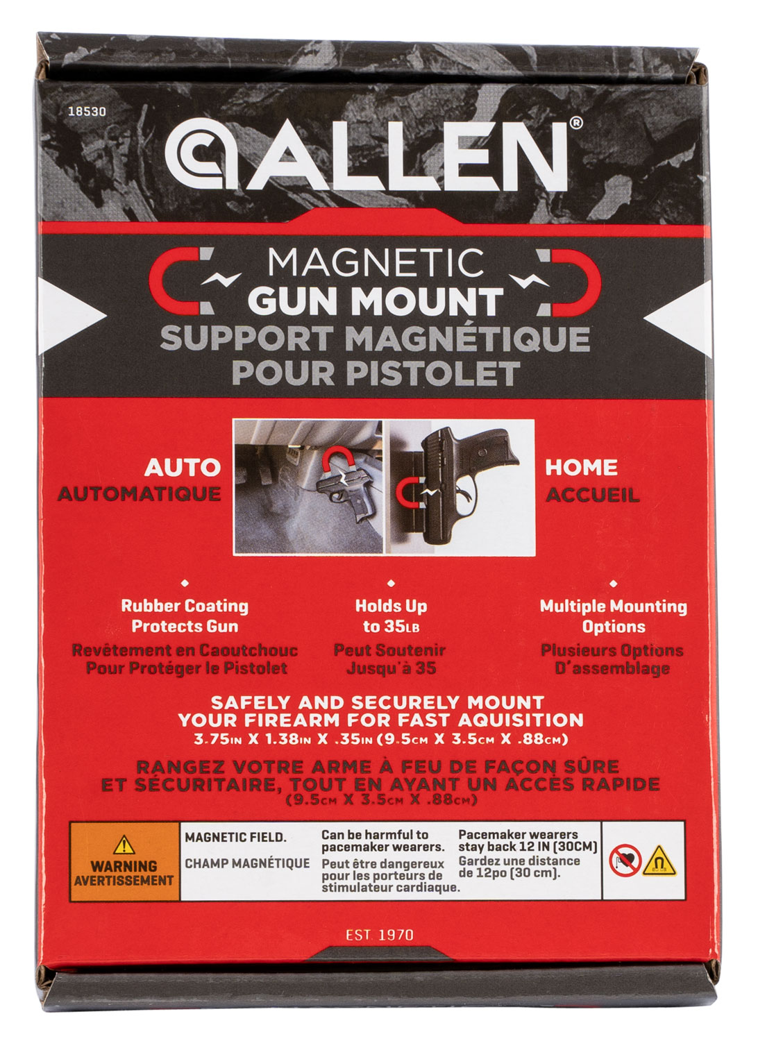 ALLEN MAGNETIC GUN MOUNT HOLDS UP TO 35 LBS. BLACK