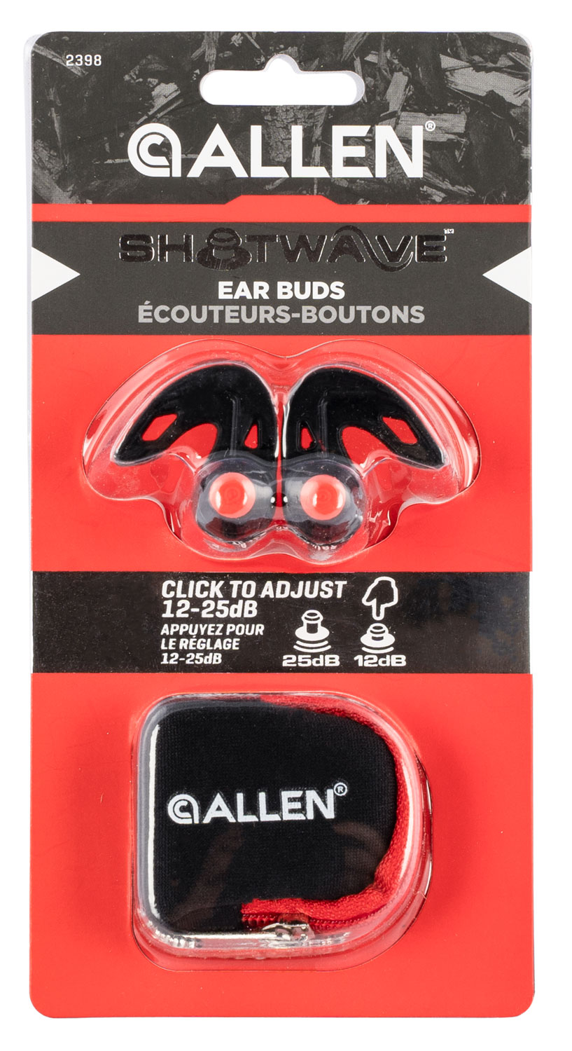 ALLEN SHOTWAVE EAR BUD 12-25DB BLACK/RED