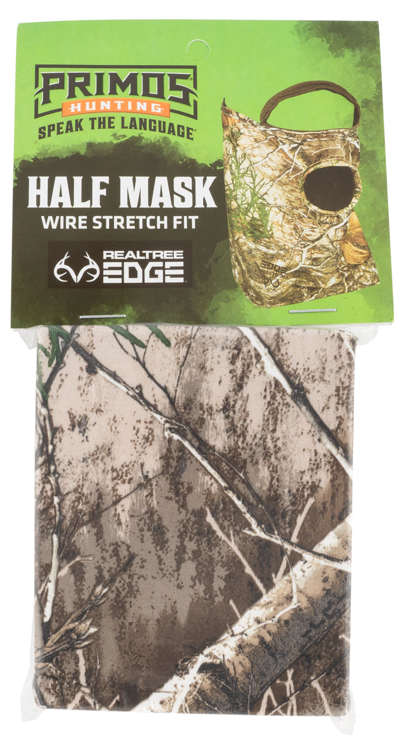 Primos PS6667 Stretch Fit  Realtree Edge Neoprene 1/2 Face Mask OSFA