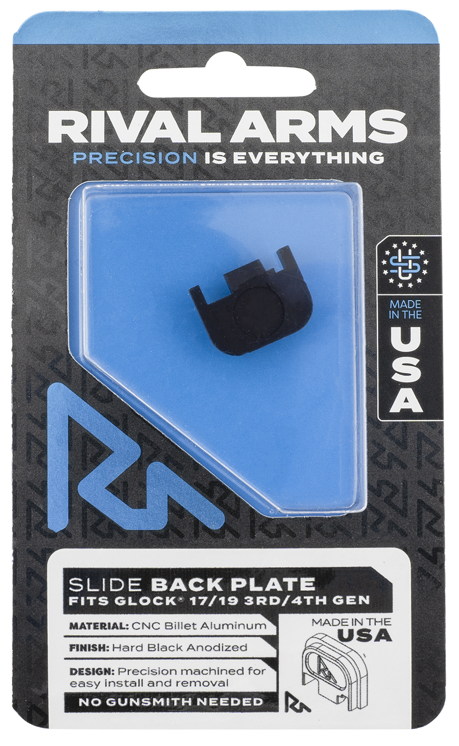 RIVAL ARMS SLIDE BACK COVER PLATE FOR GLOCK GEN 3/4 BLACK!