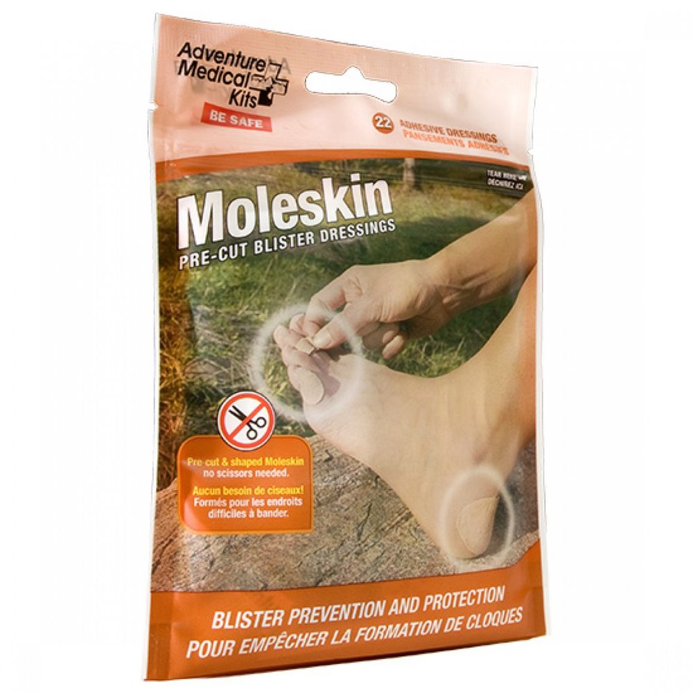 Adventure Medical Kits 01550400 Moleskin  Blister Prevention Brown 22 Precut Shapes