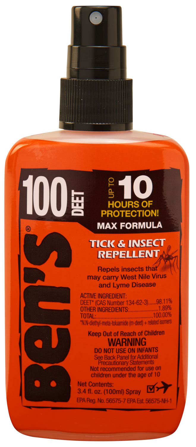 Bens 00067080 100  Odorless Scent 3.40 oz Spray Repels Ticks & Biting Insects Effective Up to 10 hrs