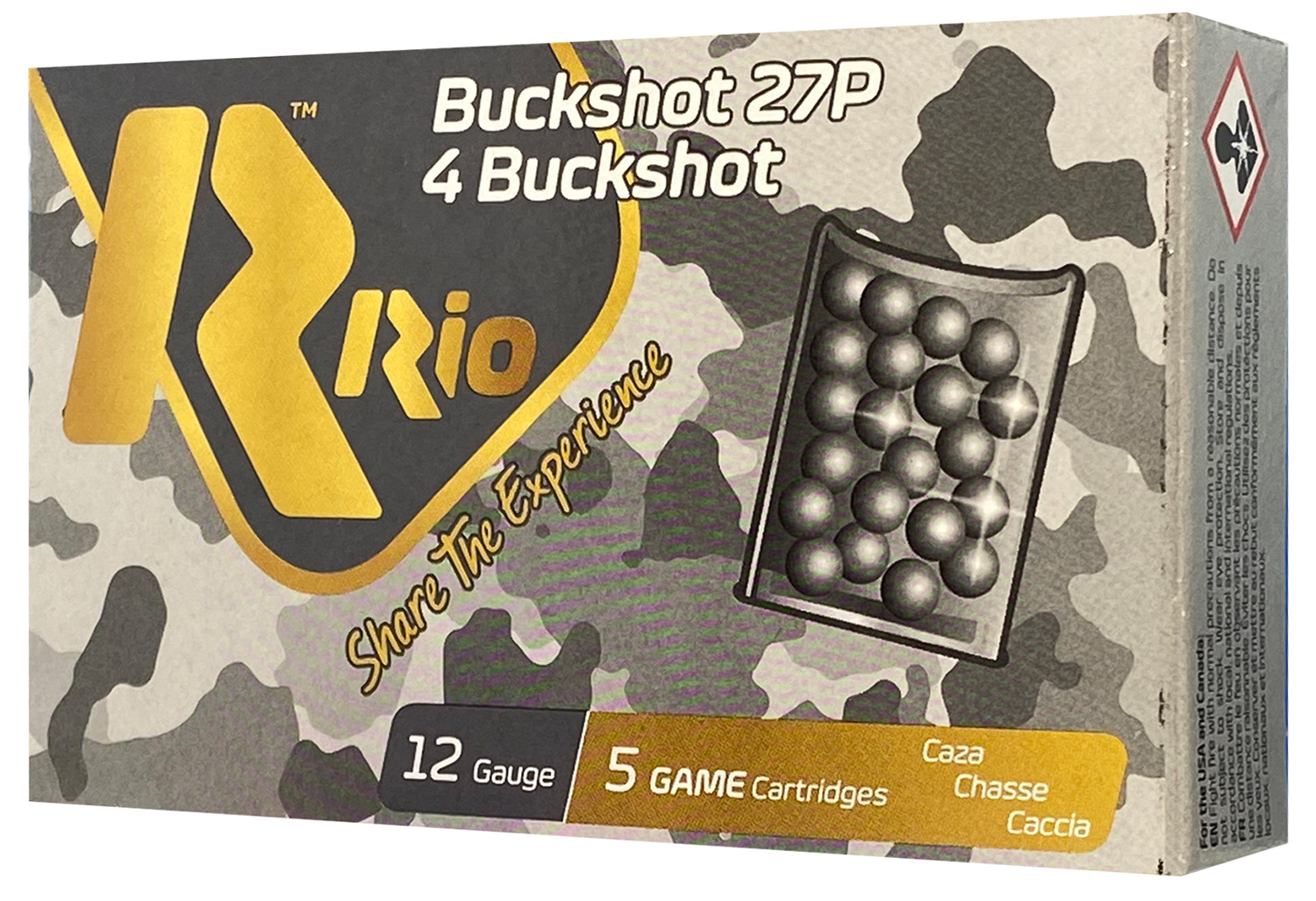 RIO Ammunition RB1227 Royal Buck 27P Buckshot 12 Ga, 2-3/4