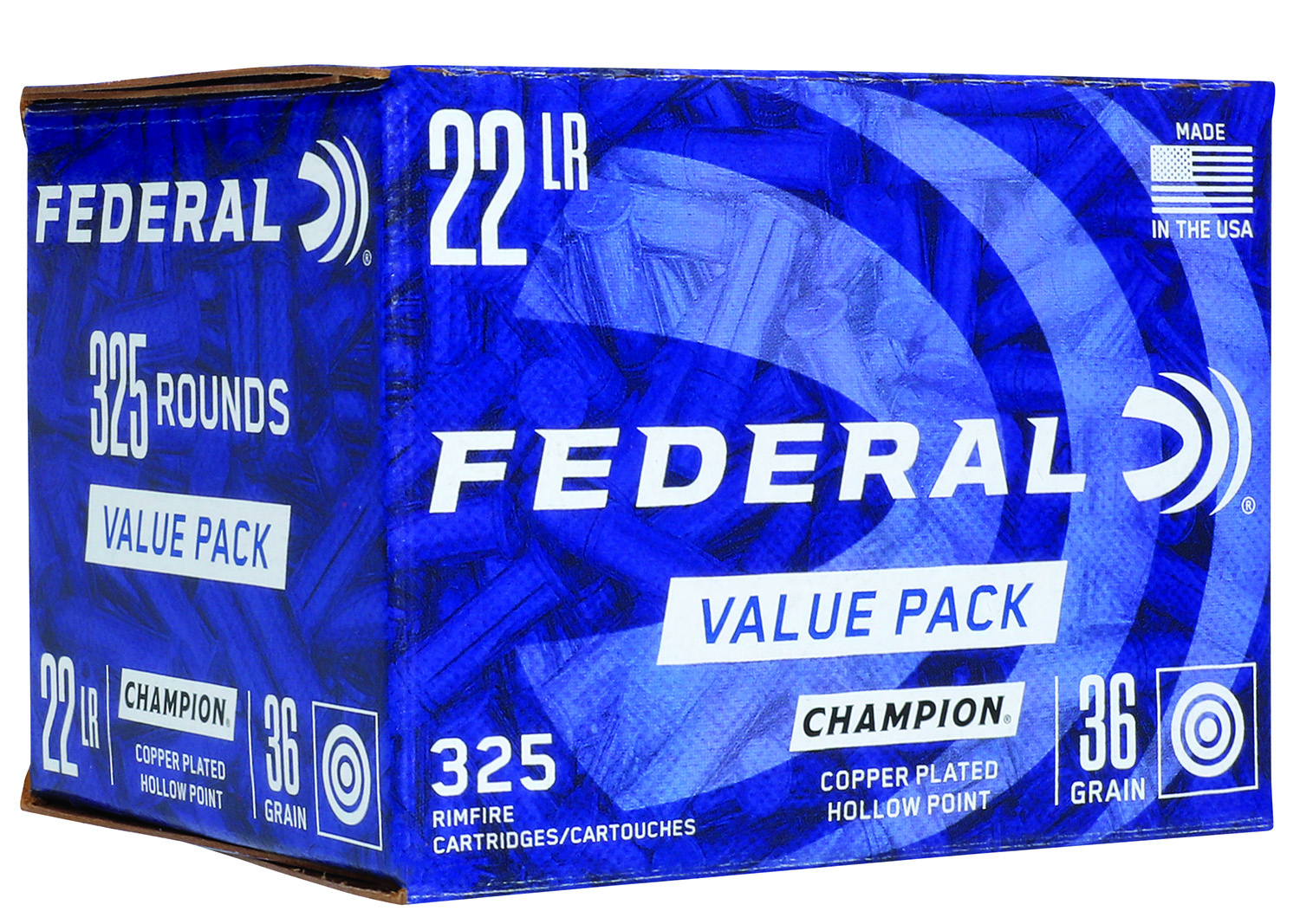Federal Value Pack Rimfire Ammo  <br>  22 LR. 36 gr. CPHP 325 rd.