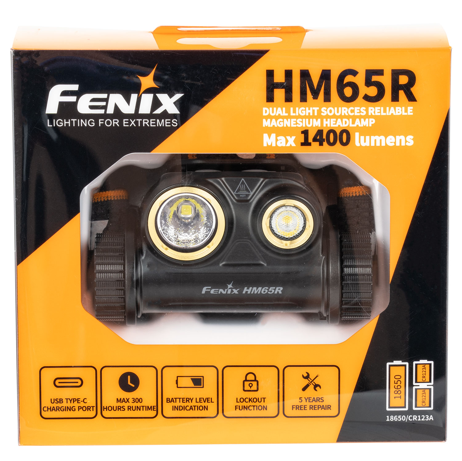 Fenix HM65R Headlamp  <br>  1400 Lumen w/ E01 V2.0 Light