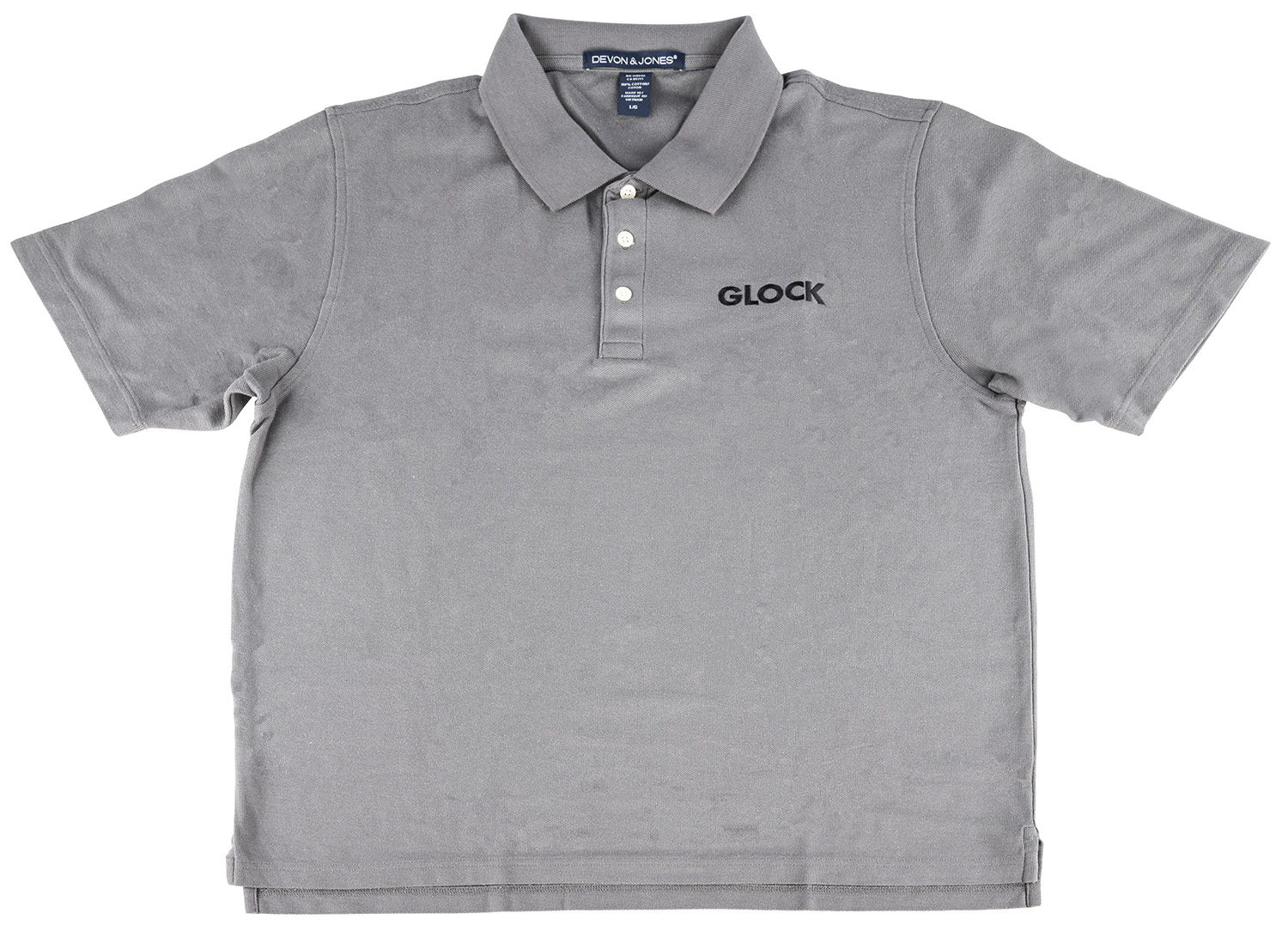 Glock AP95874 Classic Polo  Gray Small Short Sleeve Cotton