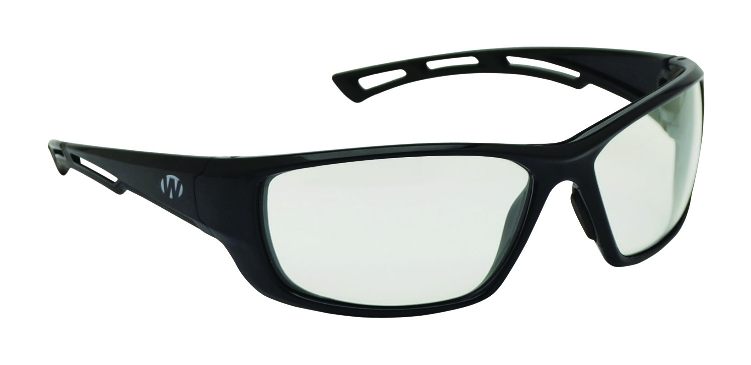 Walkers GWPSF8280CL Safety Glasses 8280 Anti-Fog Polycarbonate Clear Lens with Black Wraparound Frame & Ventilated Temple Sleeves for Adults