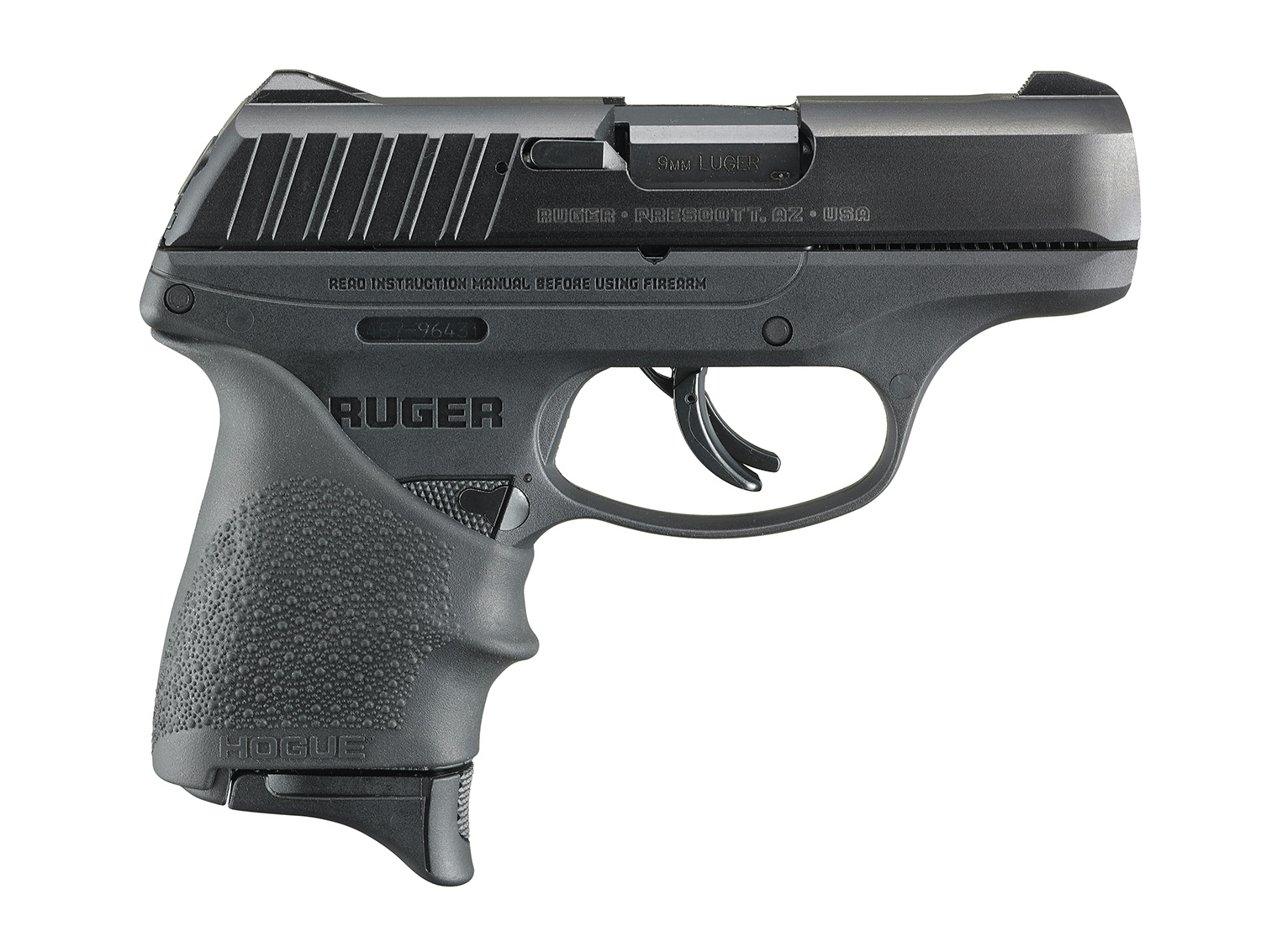 RUGER EC9s 9MM LUGER FIXED 7-S BLACK W/HOGUE HANDALL