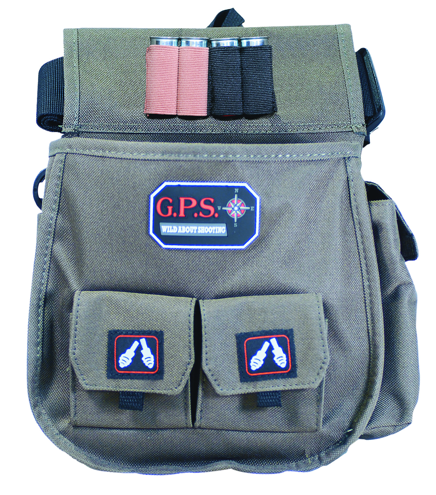 GPS Bags GPS1093CSP Deluxe Double Shotshell Pouch Olive Polyester Waist
