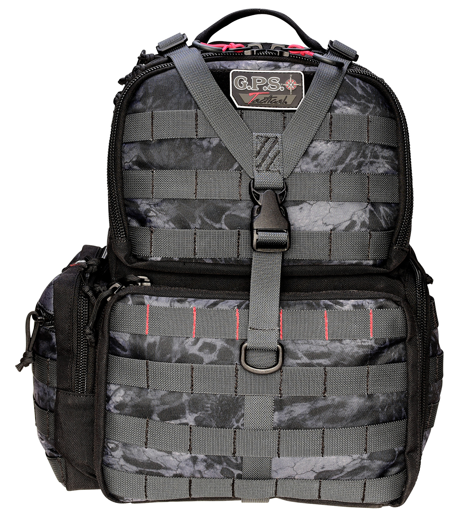 G*Outdoors GPS-T1612BPP Tactical Range Backpack PRYM1 Blackout 1000D Polyester with Removable Pistol Storage, Visual ID Storage System & Lockable Zippers Holds 3 Handguns, Ammo & Accessories