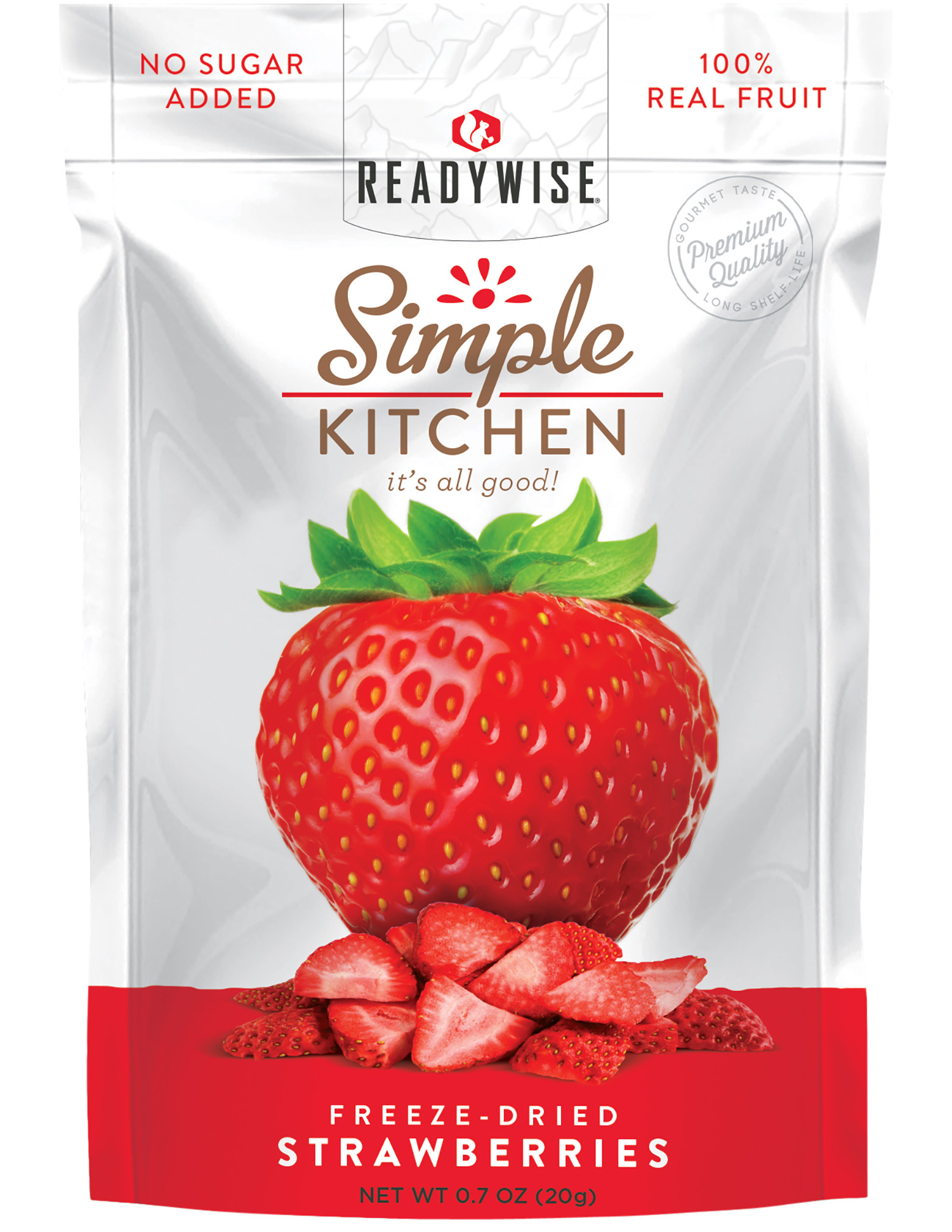 ReadyWise SK05-006 Simple Kitchen Freeze Dried Fruit Strawberry 4 Servings Per Pkg 6 Per Case