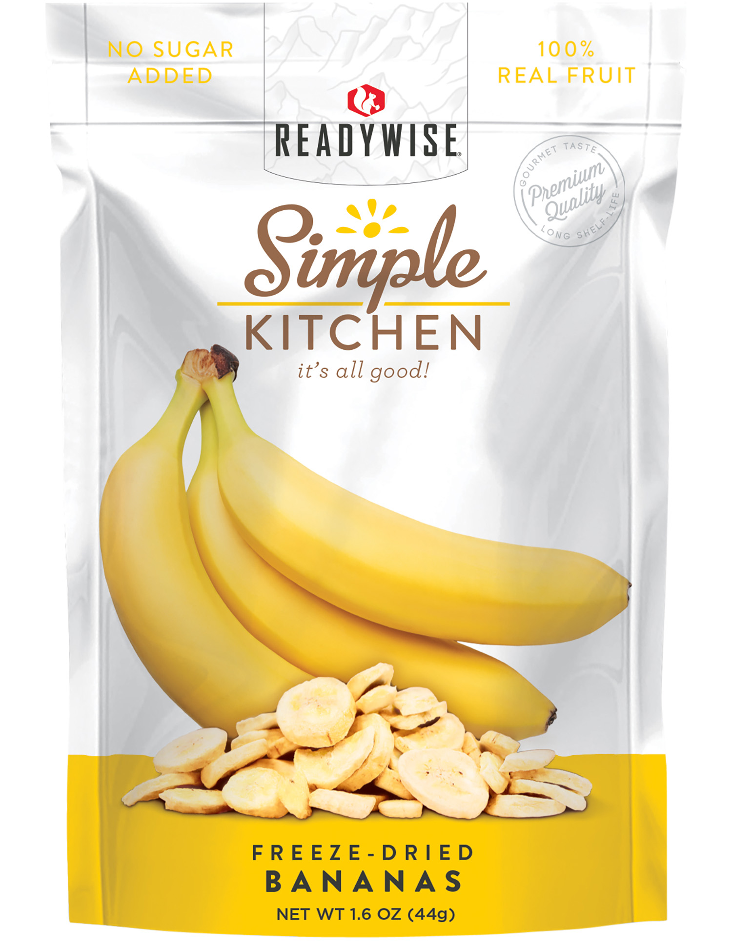 ReadyWise SK05-007 Simple Kitchen Freeze Dried Fruit Bananas 4 Servings Per Pkg 6 Per Case